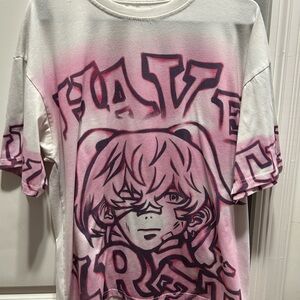 Graphic T-Shirt - Pink and White